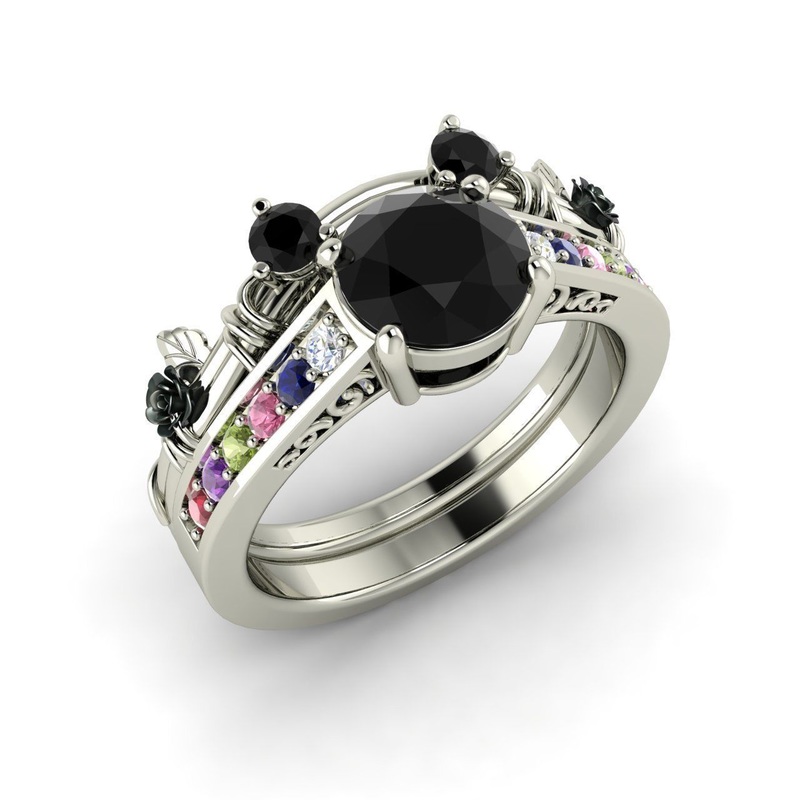 Mickey Mouse Wedding Rings BLACK RINGS