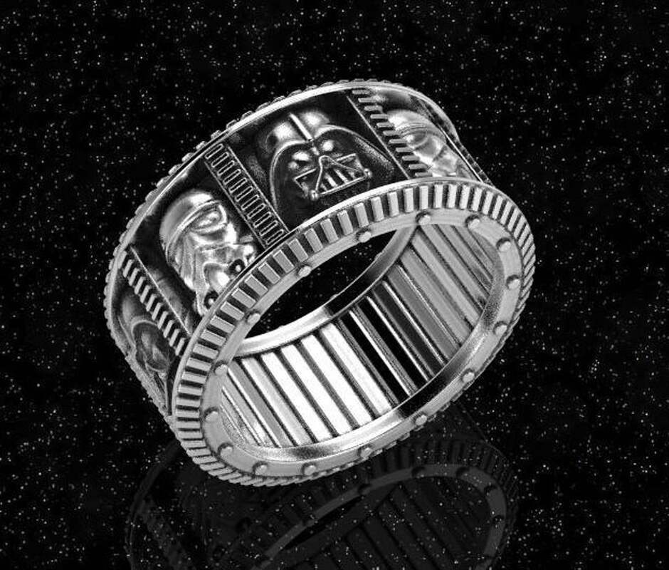 Sterling Silver - Star Wars  ​Jedi Symbol and Death Star Ring